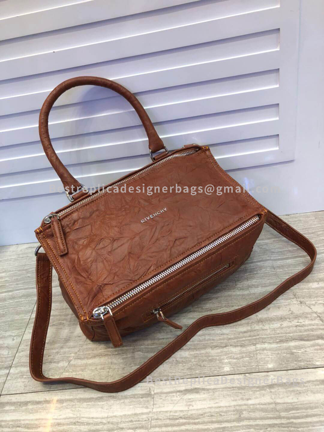 Givenchy Small Pandora Bag In Aged Leather Caramel SHW 1-28608